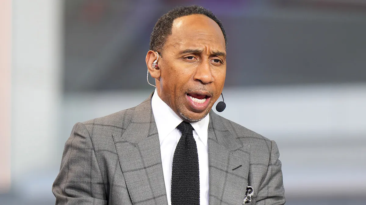 Stephen A. Smith on a television set