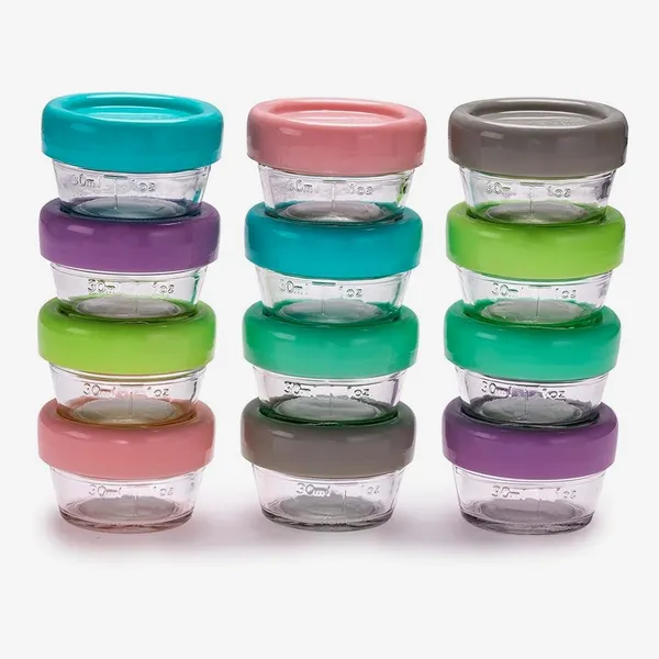 Melii 2oz Glass Food Storage Jars - 12-Pack