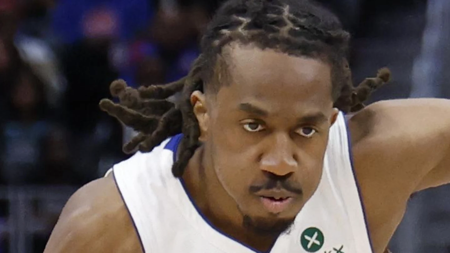 Feb 25, 2026; Detroit, Michigan, USA;  Detroit Pistons guard Daniss Jenkins (24): Rick Osentoski-Imagn Images