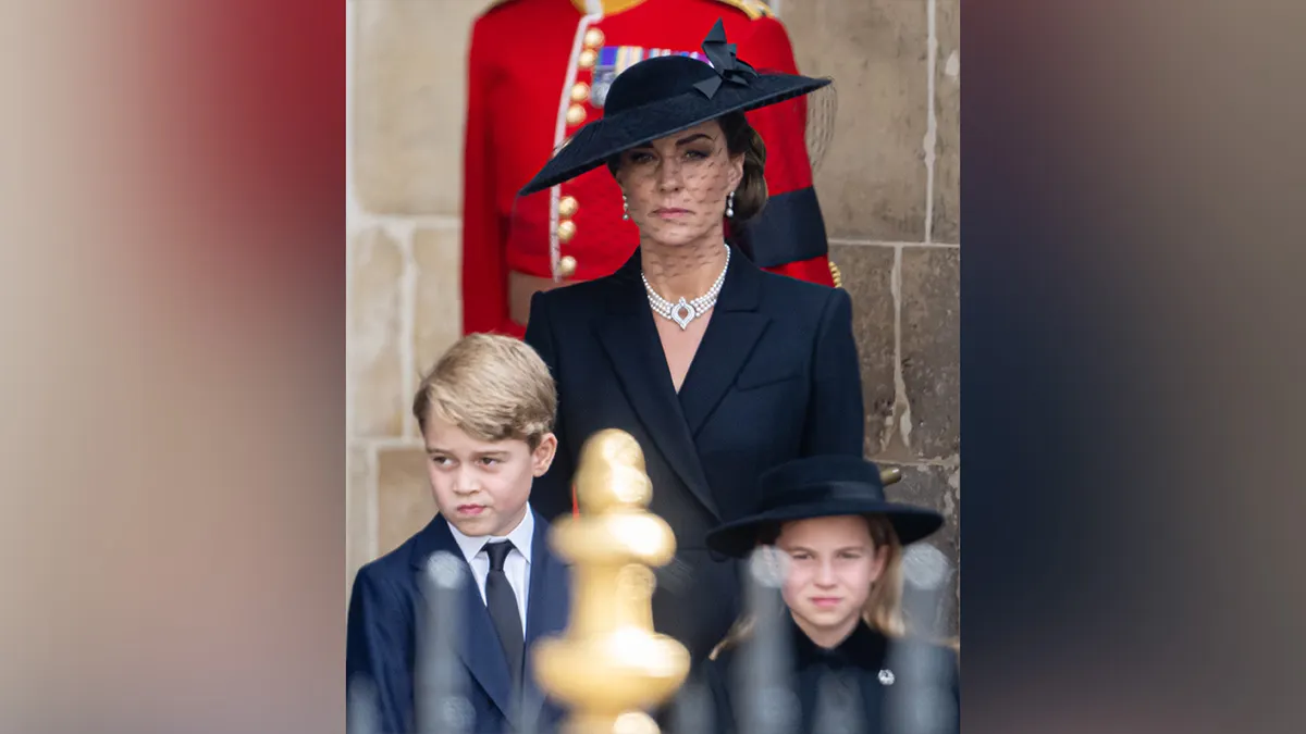 Princess Catherine and her children at Queen Elizabeth's funeral