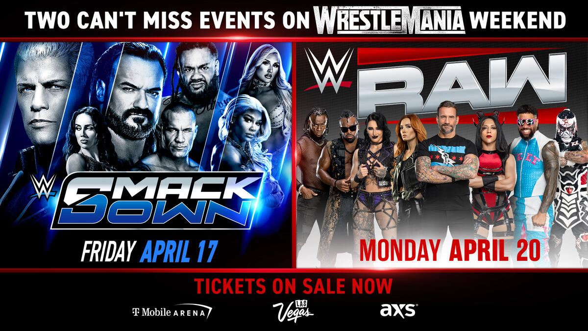 Individual event tickets for SmackDown and Raw of WrestleMania 42 Week on sale Tuesday, Feb. 24