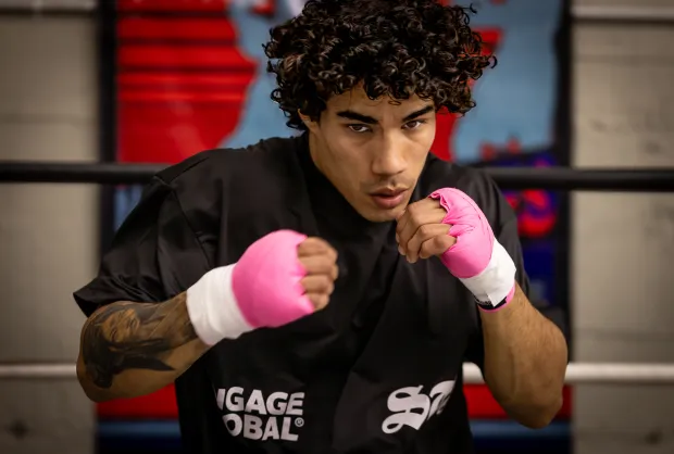 MMA fighter Imanol Rodriguez trains for his UFC debut on the Feb. 28 card in Mexico City, on Friday, Jan. 30, 2026 at the Sanchez Boxing MMA gym in Santa Rosa. (John Burgess/The Press Democrat)