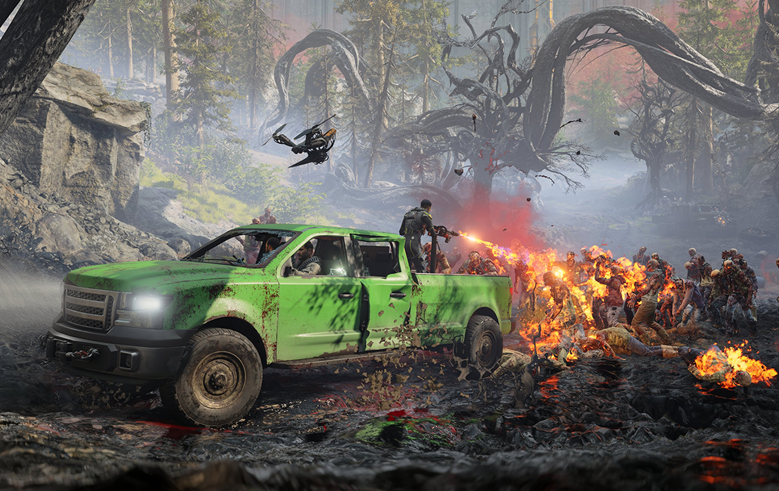 Screens of a zombie horde shooter