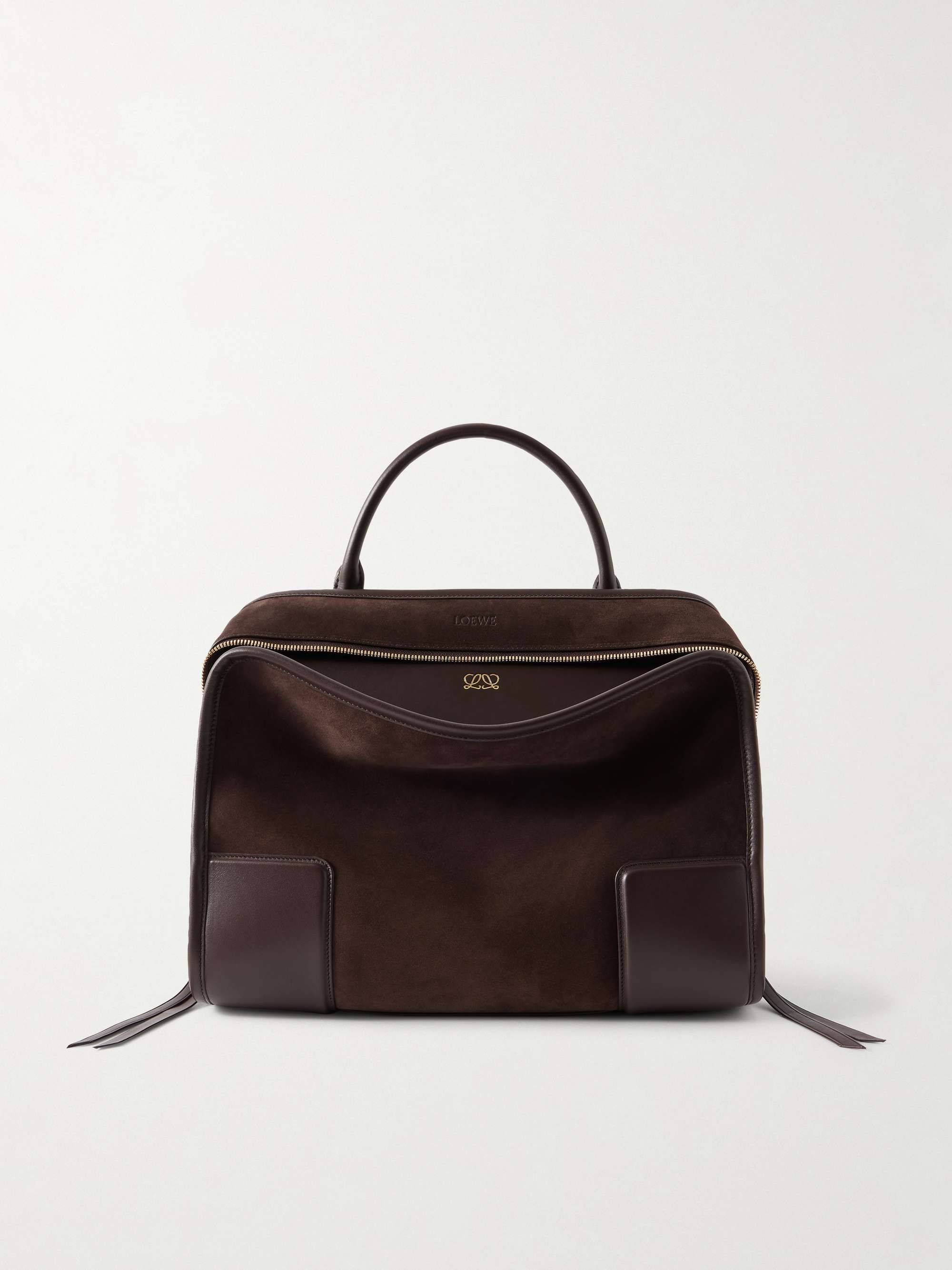 Amazona Leather-Trimmed Suede Tote