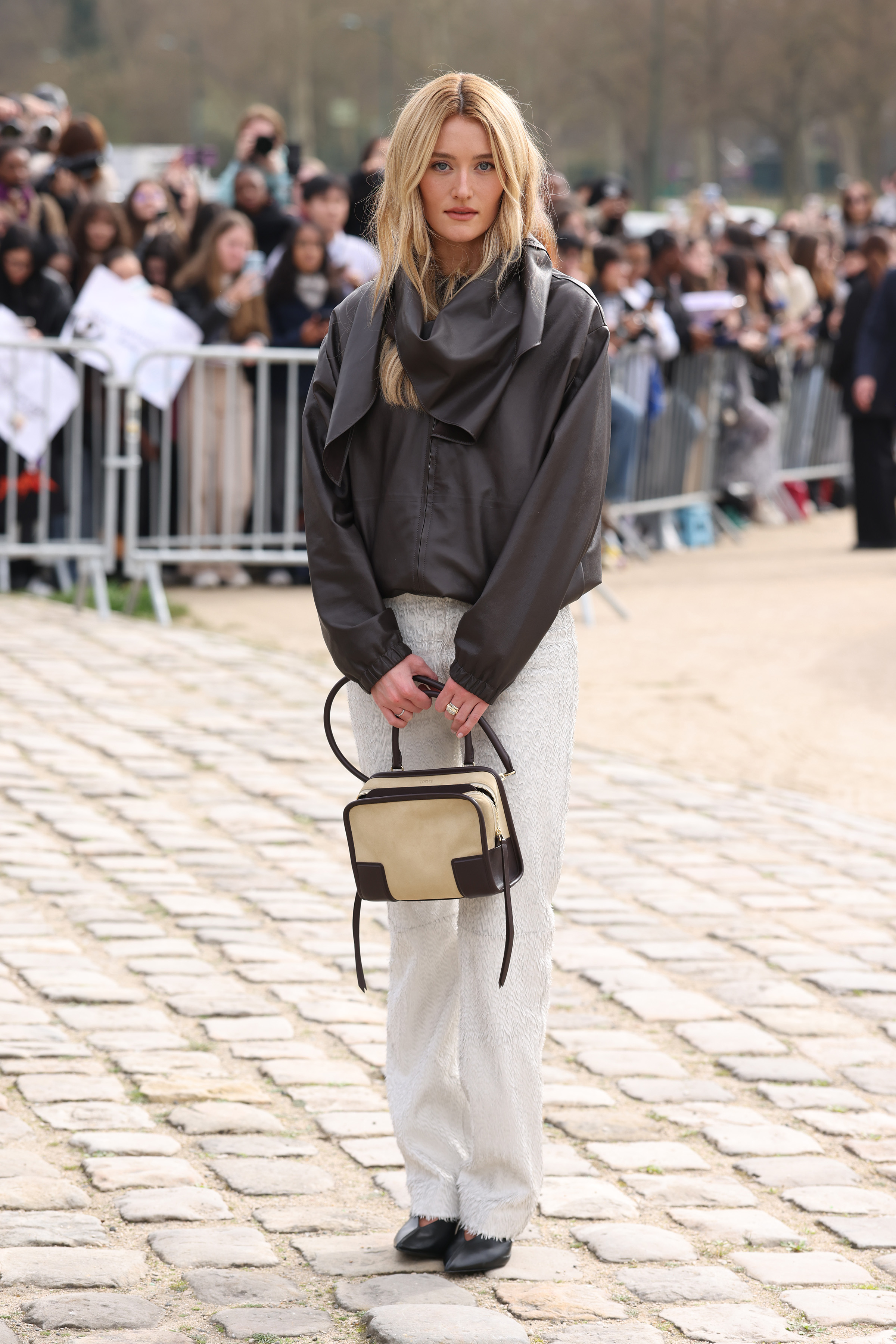 PARIS, FRANCE - MARCH 06: Sarah Pidgeon attends Loewe show at Ch&acirc;teau de Vincennes during Day Five of Paris Fashion Week - Womenswear Fall/Winter 2026/2027 on March 06, 2026 in Paris, France. (Photo by Neil Mockford/GC Images)