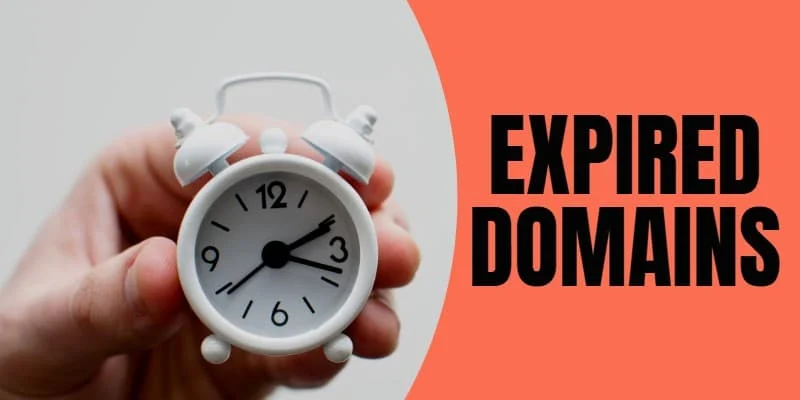 Picture of clock with words "expired domains"