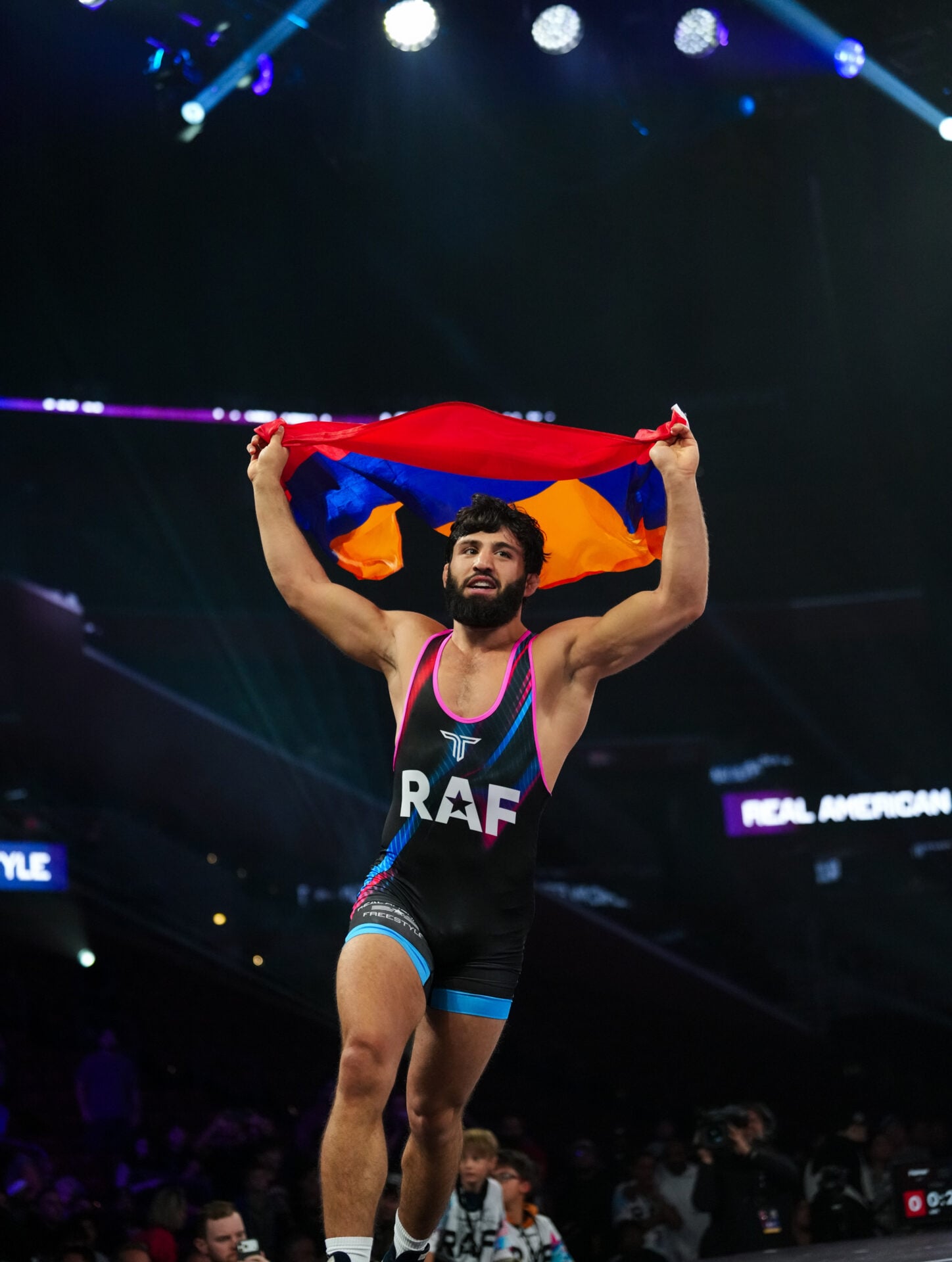 Arman Tsarukyan celebrates his RAF05 win