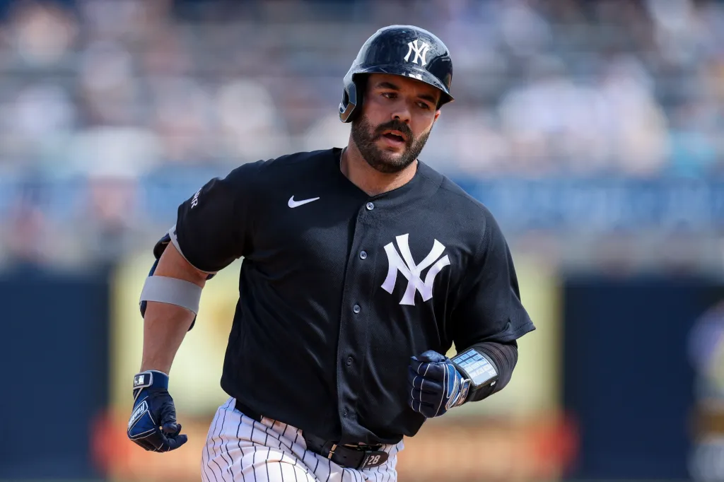 Austin Wells round the bases after hitting a two-run homer in sixth inning of the Yankees' 5-1 spring training win over the Blue Jays at George M. Steinbrenner Field on Feb. 28, 2026.